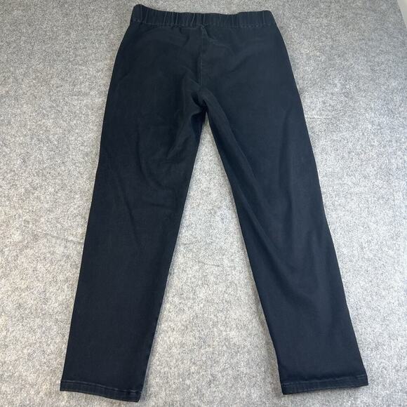 Soft Surroundings Pull On Pants Womens Large Black Dark Was Denim Jeans Stretch - Picture 6 of 8